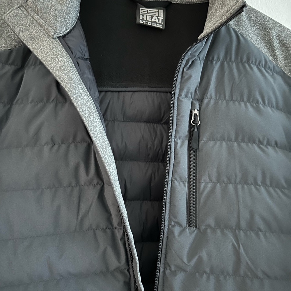 NWOT 32 DEGREES Men’s Mixed Media Jacket; size small two tone gray color - Picture 7 of 11